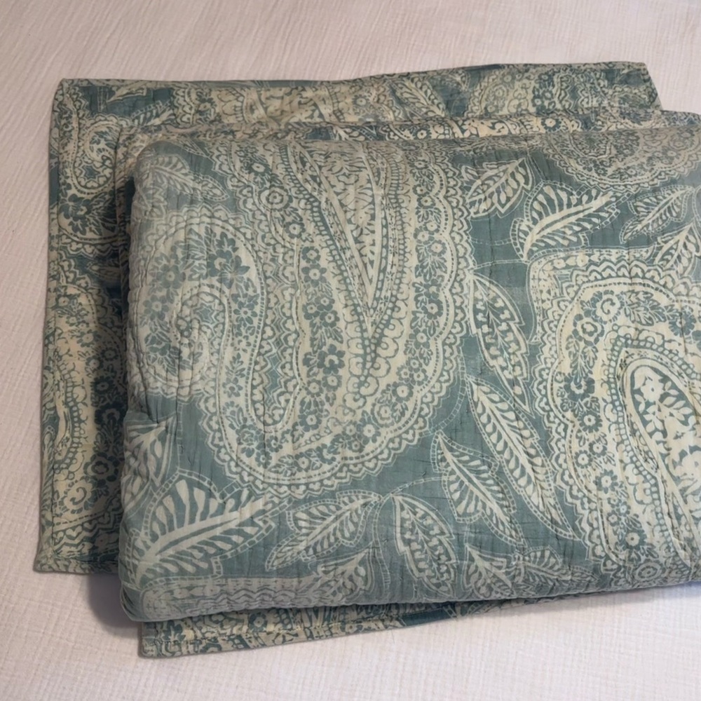 Pottery Barn Paisley Quilt & 2 Standard Shams